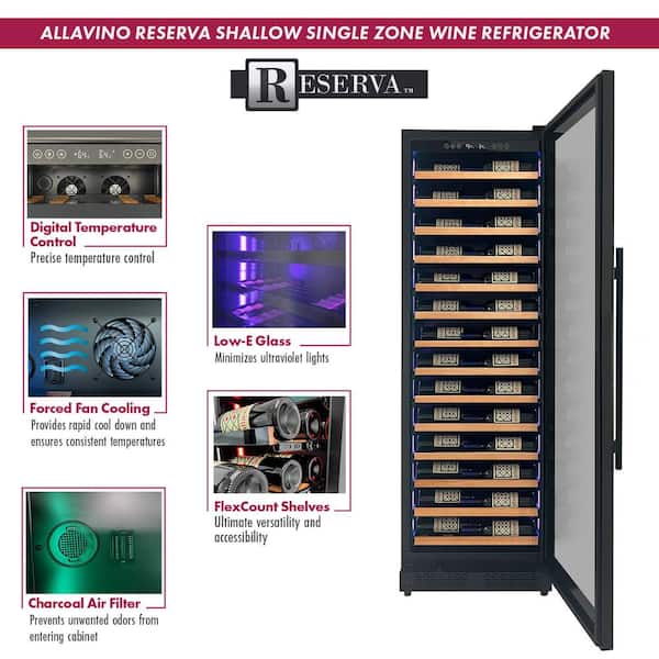 Allavino 134-Bottle 71 in. Tall Dual Zone Side-by-Side Digital