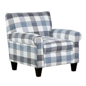 Bay Meadows Stripe Pattern Linen-like Fabric Upholstered Accent Chair