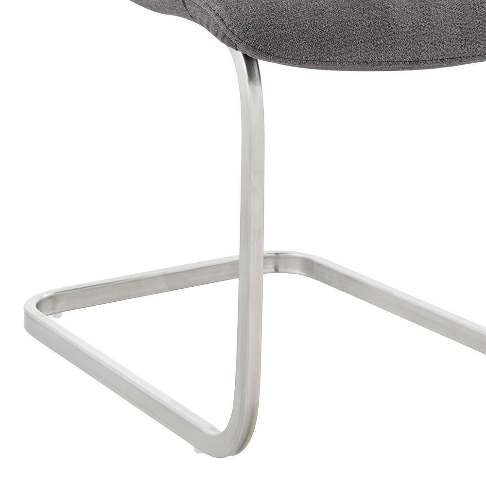 Gray Faux Leather Parsons Side Chair with Metal Frame