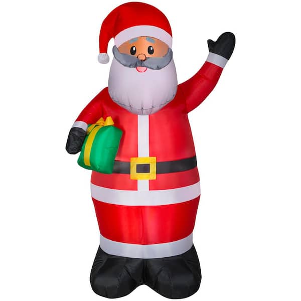 Home Accents Holiday 6.50 ft. Pre-Lit Life Size Inflatable African American Santa
