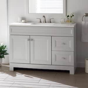 Sedgewood 48.5 in. W Configurable Bath Vanity in Dove Gray with Solid Surface Top in Arctic with White Sink