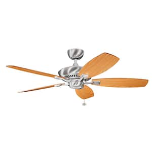 Canfield 52 in. Indoor Brushed Stainless Steel Downrod Mount Ceiling Fan with Pull Chain for Bedrooms or Living Rooms