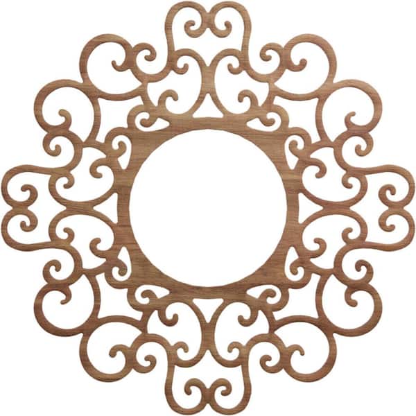 Ekena Millwork 34 in. x 21.75 in. x 0.375 in. Wood Medallion Moulding