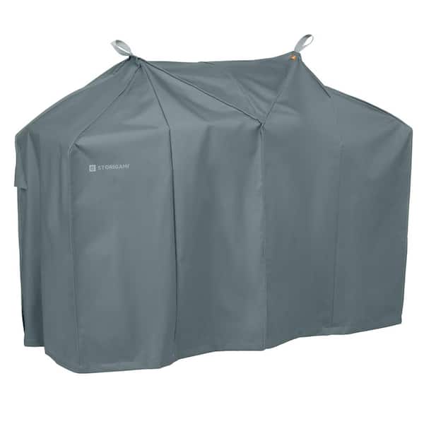 null Storigami 64 in. L x 30 in. D x 49 in. H Easy Fold BBQ Grill Cover Monument Grey