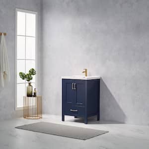 Gela 23.6 in. W x 19.7 in. D x 34.4 in. H Bath Vanity in Royal Blue with Ceramic Vanity Top in White with White Basin