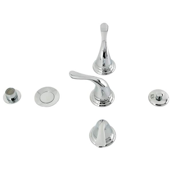 Kingston Brass Royale 3-Handle Bidet Faucet with Brass Pop-Up in Polished Chrome