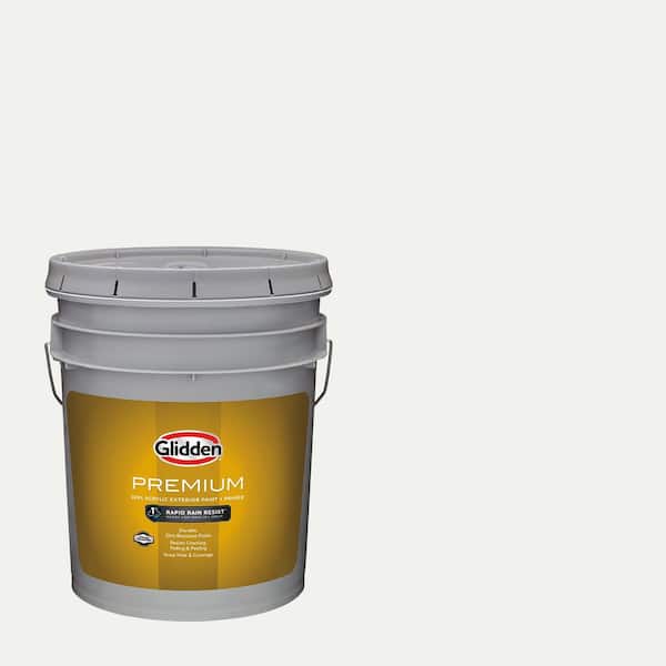 Ppg1001 Glidden Premium 5 gal. PPG1001-1 Delicate White Satin Exterior Latex ...