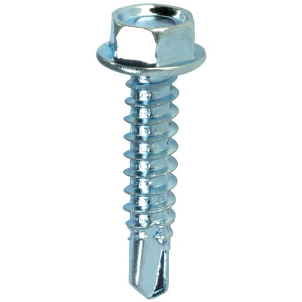 Includes Washer Sealing #10-16 Threads 2 Length Steel Self-Drilling Screw Hex Washer Head External Hex Drive Pack of 100 Zinc Plated Finish 