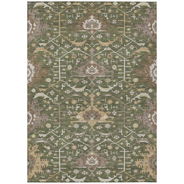 Chantille Machine Washable Indoor/Outdoor Abstract ACN2859 Olive 10 ft. x 14 ft. Area Rug