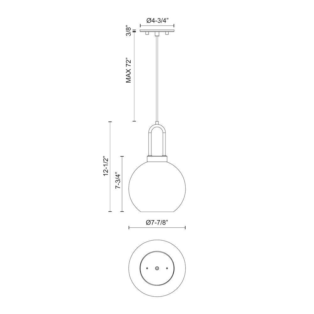 Mini Matte Black and Clear Glass Globe Pendant Light