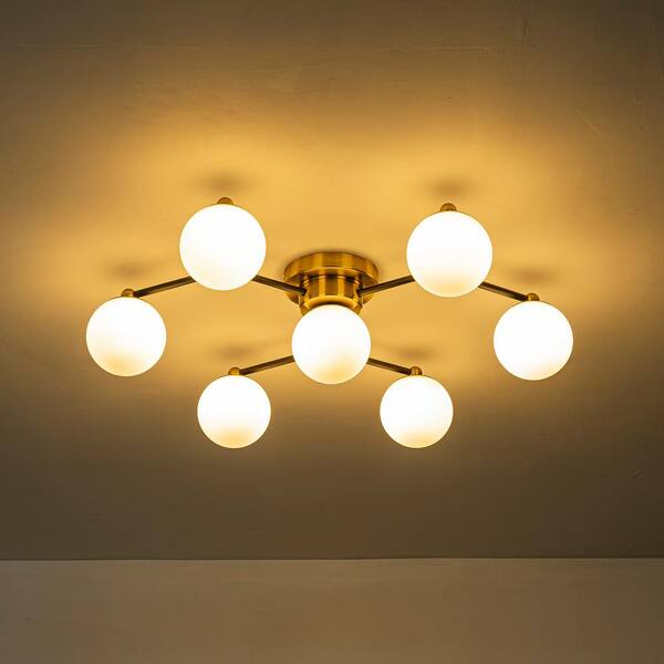 ELE Light & Decor Enzo 23 in. Wide 7-Light Mid Century Modern Semi