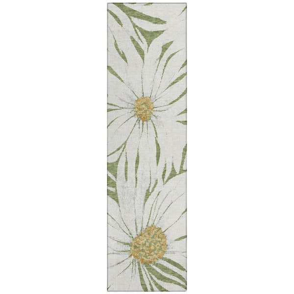 Chantille Machine Washable Indoor/Outdoor Abstract ACN2263 Green 2 ft. 3 in. x 7 ft. 6 in. Runner Rug