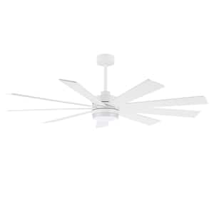65 in. LED Indoor White Ceiling Fan with Remote