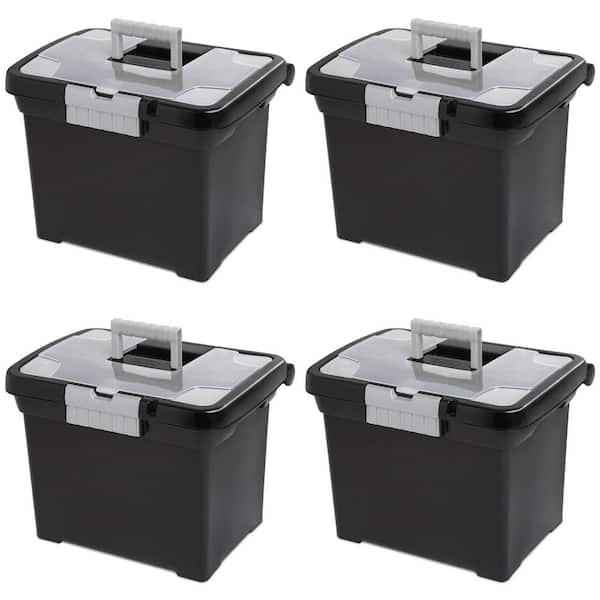 Sterilite 4 Gal. Portable File Box with Handle and Clear Lid (4-Pack) 4 x  18719004 - The Home Depot