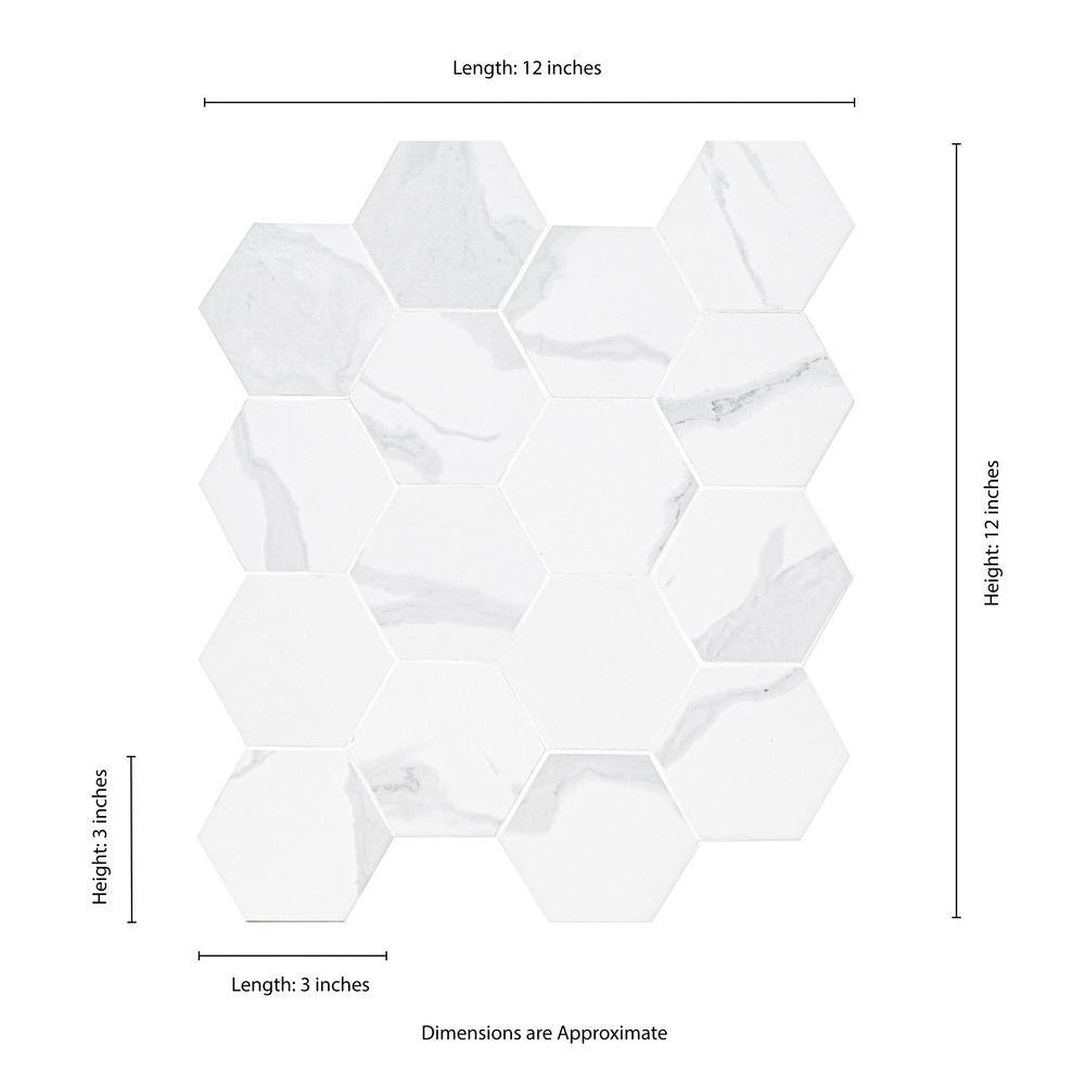 Eden Statuary Matte Porcelain Hexagon Mosaic Tile 6x6