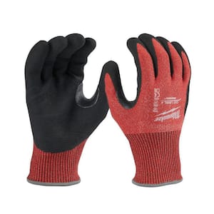 Medium Red Nitrile Level 4 Cut Resistant Dipped Work Gloves