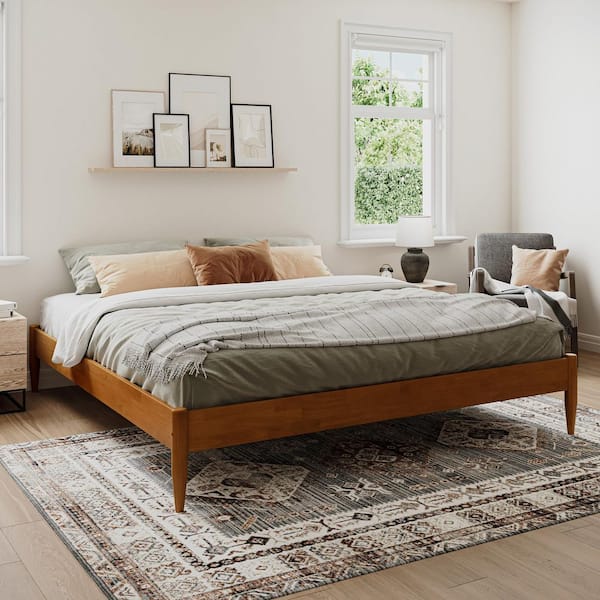 AFI Key West Basic Light Toffee Natural Bronze Solid Wood Frame King Platform Bed
