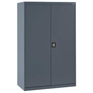 Elite 46 in. W x 72 in. H x 24 in. D Steel Combination Adjustable Shelves Freestanding Cabinet in Charcoal