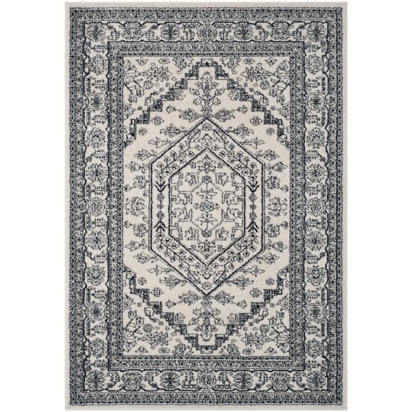 SAFAVIEH Adirondack Ivory/Navy 5 ft. x 8 ft. Border Area Rug