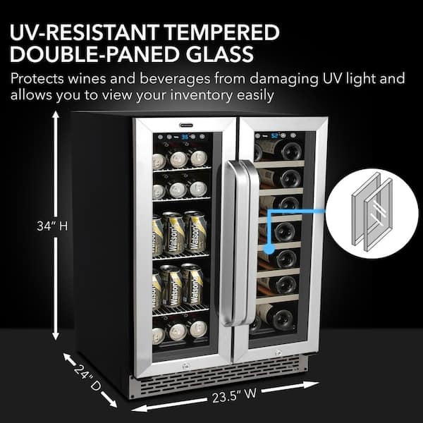 ブランデー XO XOU24BWDDGS 24 Inch French Door Beverage Center/Single