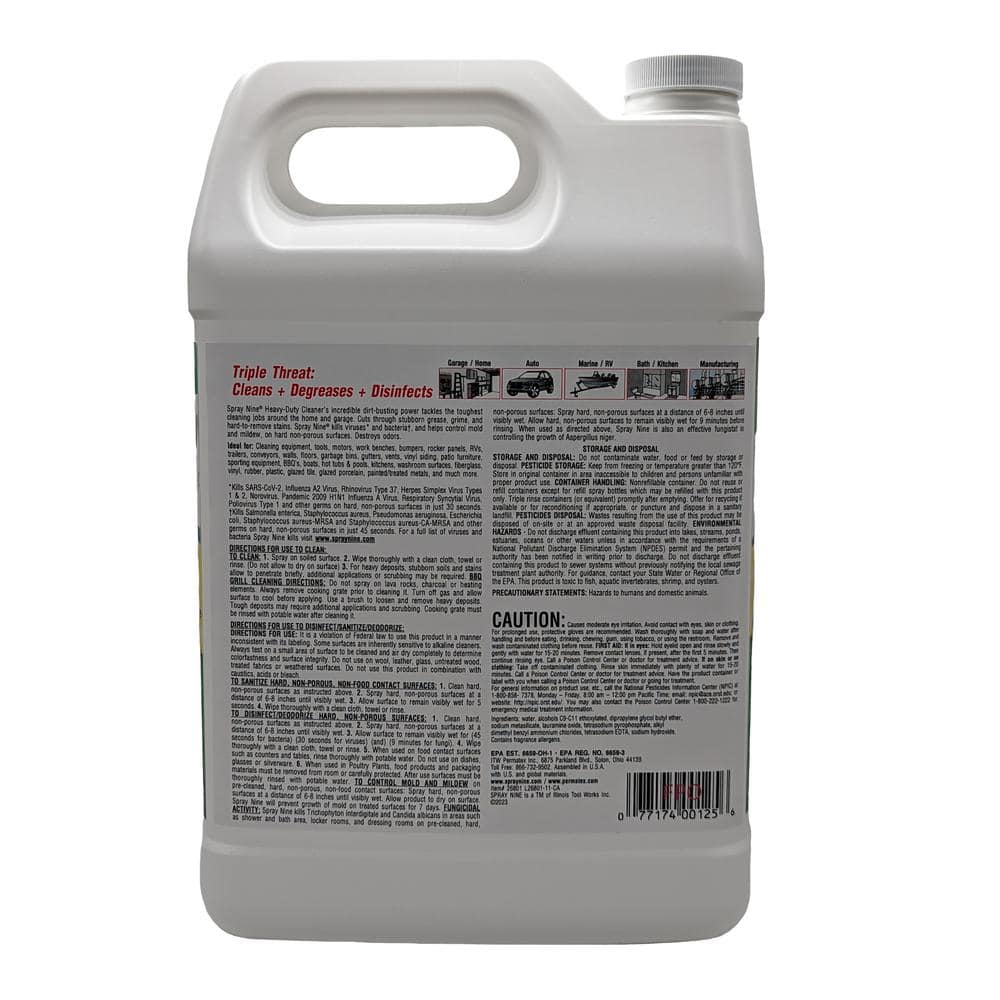 Spray Nine Heavy-Duty Clear 1-Gallon Cleaner Degreaser Refill