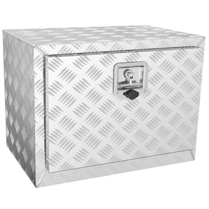 Underbody Truck Box, 24 x 14 x 16 in. Pickup Storage Box, Heavy Duty Aluminum Diamond Plate Tool Box with Lock