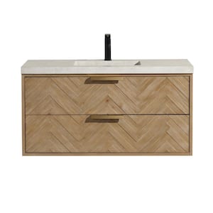 Carlsbad 42 in. W x 20.5 in. D x 22 in. H Single Bath Vanity in Weathered Fir with Concrete Top in Gray with Gray Basin