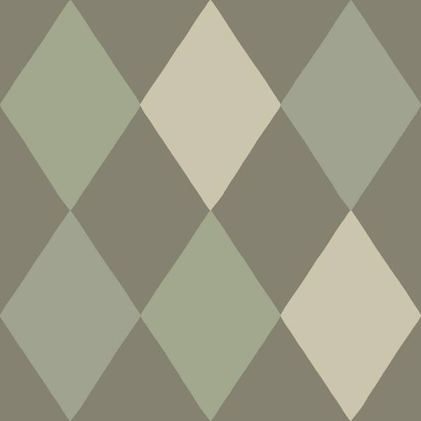 A-Street Prints Green Kalas Olive Diamond Wallpaper Sample