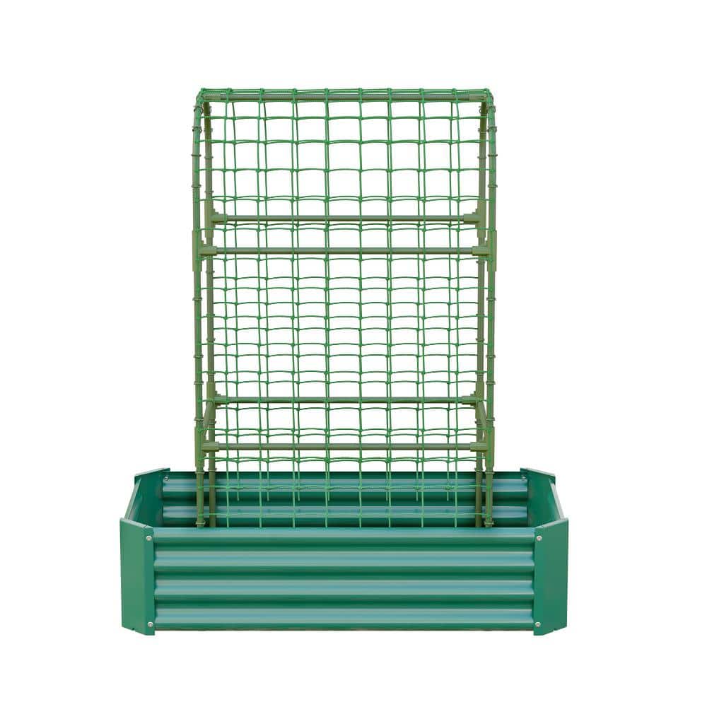 4 ft. x 2 ft. Green Metal Raised Garden Bed with 59 in. Trellis and Climbing Net price history on PriceWatchPro