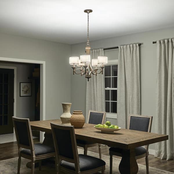 Kichler Lacey 5 Light Mission Bronze, Mission Lighting Dining Room Chandeliers