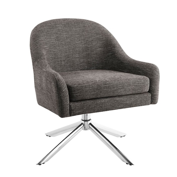 Linon Home Decor Joslyn Granite Gray Polyester Accent Side Chair with Swivel