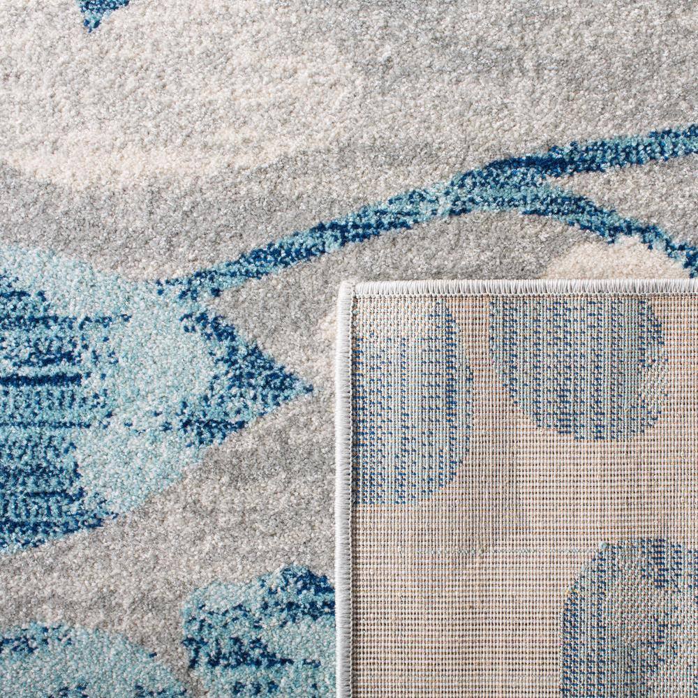 Elegant Gray Floral 9' x 12' Synthetic Easy-Care Area Rug