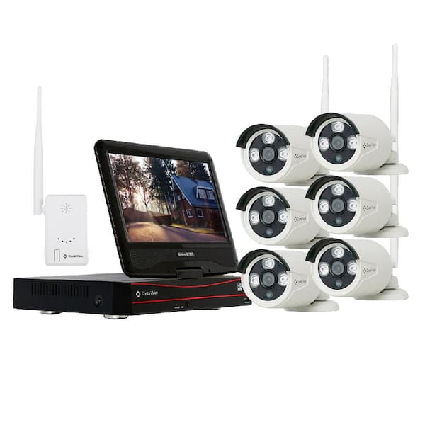 Crystal Vision 8-Channel Wireless 1080p Full HD 2MP 2TB Hard Drive Surveillance System with 10 in. Monitor Weatherproof IR Cameras