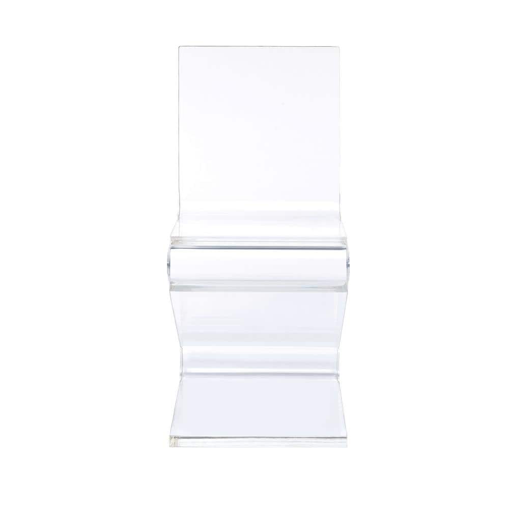 Clear Acrylic Z-Shaped Modern Side Chair