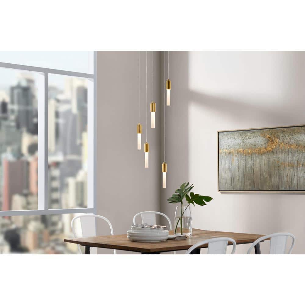 Bellingham 30-Watt 5-Light Gold Integrated LED Cluster Pendant price history on PriceWatchPro