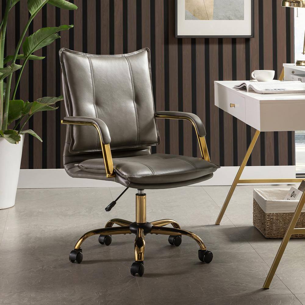 JAYDEN CREATION Patrizia Contemporary Task Chair Office Swivel Ergonomic  Upholstered Chair with Tufted Back-Grey OFHT0417-GREY - The Home Depot
