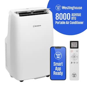 8,000 BTU Portable Air Conditioner Cools 350 sq. ft. with 3-in-1 Operation in White