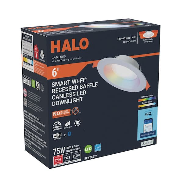 RL 6 in. Color and Tunable White Regresed Canless Smart Wi-Fi LED Recessed Downlight with WiZ Pro