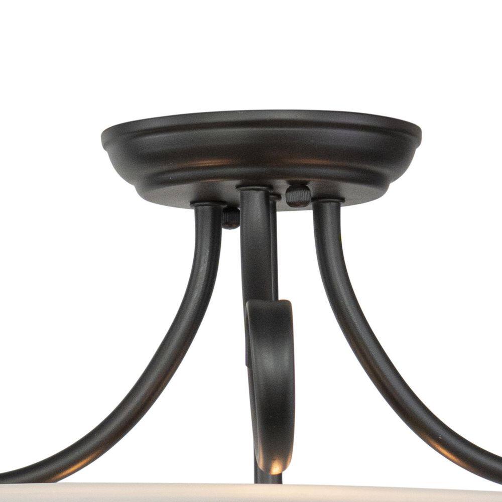 Babylon 14" Oil Burnished Bronze Semi-Flush Mount with White Alabaster Glass