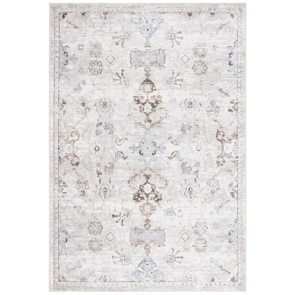 Quincy 4 ft. x 6 ft. Ivory/Beige Oriental Indoor/Outdoor Area Rug
