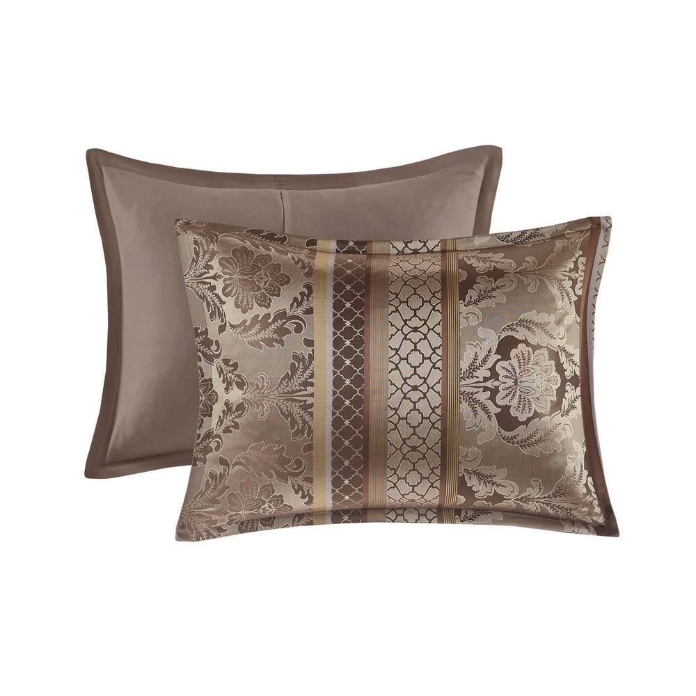 Bellagio Brown and Gold Queen Jacquard Comforter Set