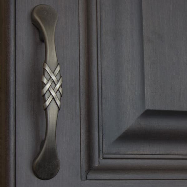 3 in. Center-to-Center Satin Pewter Braided Cabinet Pulls (10-Pack)