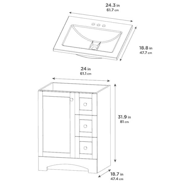 Glacier Bay Lancaster 24 In W Bath, What Are Standard Vanity Top Sizes