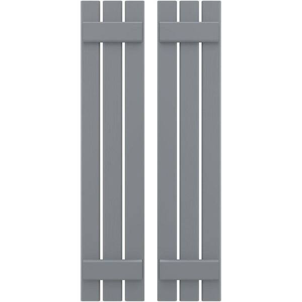 Ekena Millwork 11-1/2 in. W x 52 in. H Americraft 3 Board Exterior Real Wood Spaced Board and Batten Shutters Ocean Swell