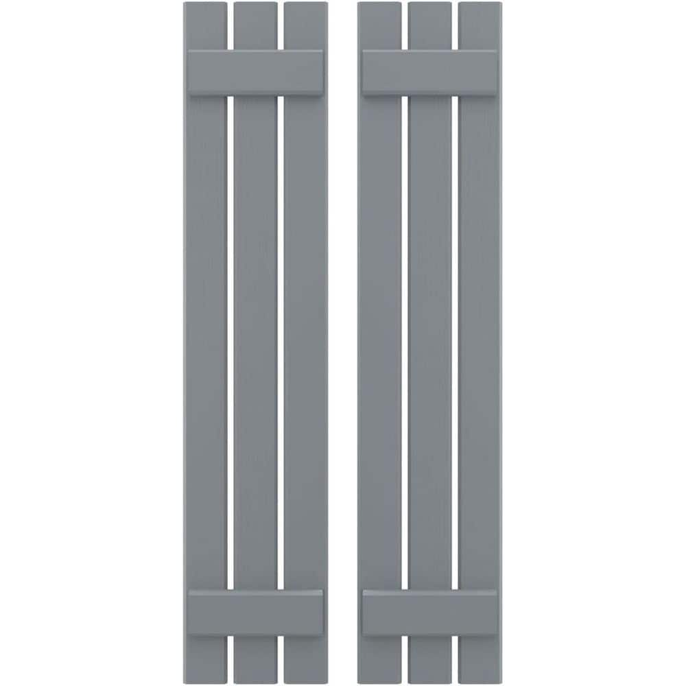 11-1/2 in. W x 67 in. H Americraft 3-Board Exterior Real Wood Spaced Board and Batten Shutters in Ocean Swell price history on PriceWatchPro