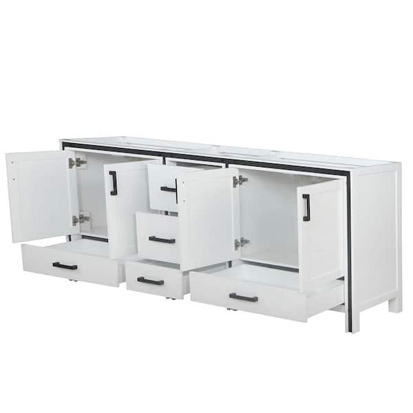 Lexora Ziva 84 in W x 22 in D White Double Bath Vanity without Top  LZV352284SA00000 - The Home Depot