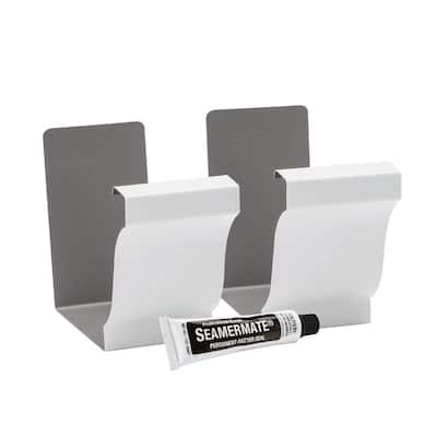 5 in. White Aluminum Gutter Seamers with SeamerMate (2-Pack)