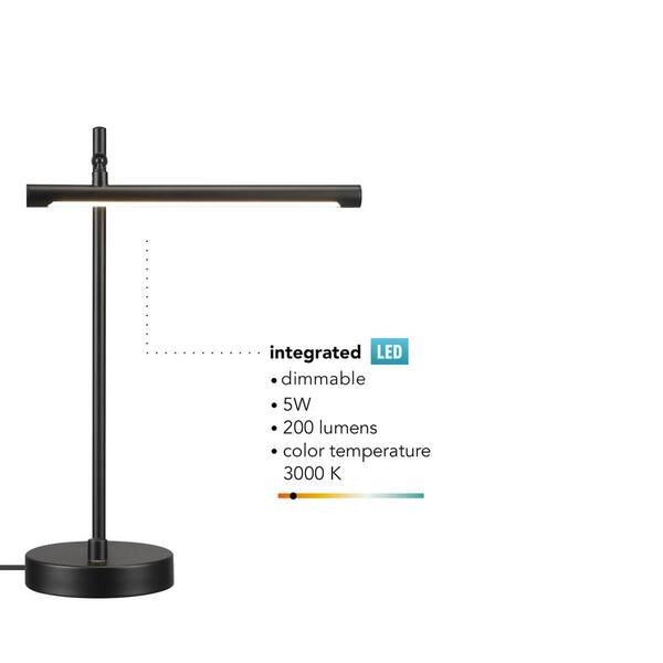 Globe Electric 18 in. Desk Lamp, Matte Brass Finish, Matte Black Metal  Shade, Pivot Joint, On/Off Rotary Switch On Shade, E26 Base Bulb 91006605 -  The Home Depot