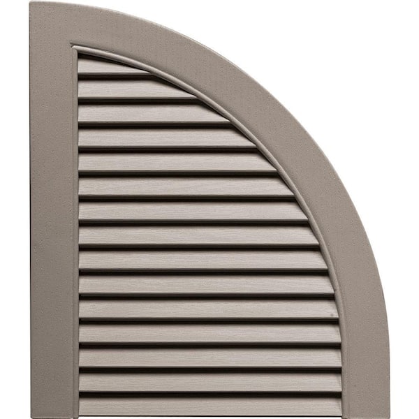 Builders Edge 15 in. x 17 in. Louvered Design Clay Quarter Round Tops Pair #008
