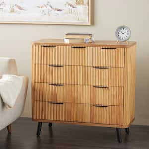 Brown Wood 9 in. Drawer Cabinet